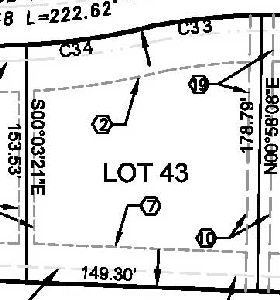 Image and dimensions for lot 43